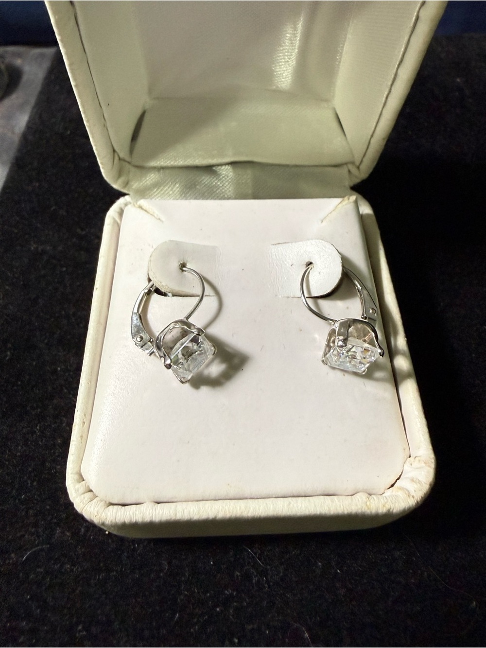 14kt White Gold CZ Earrings